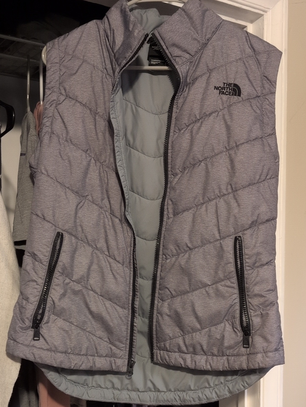 The North Face Gray Quilted Puffer Vest